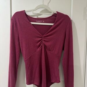 Abercrombie Women's Pink bodysuit - berry color